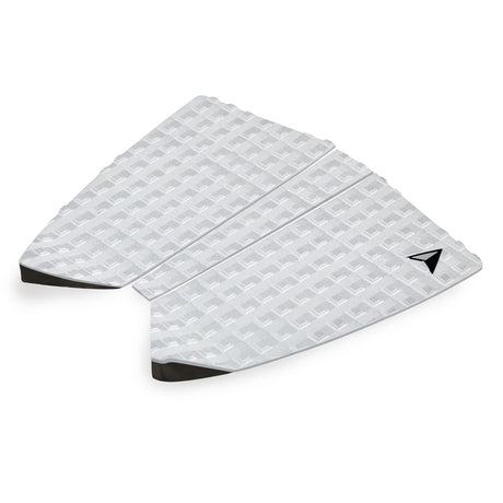 Roam Footpad Deck Grip Traction Pad 2+1 in Weiß mit strukturierter Oberfläche und schwarzen Kanten, Aufsicht