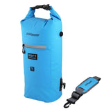OverBoard Soft Cooler Bag 15L blau, wasserdichte Kühltasche mit Tragegriffen und Schultergurt, Frontansicht