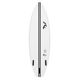 Rusty TEC SD Shortboard Surfboard Weiß mit schwarzem Streifen Draufsicht