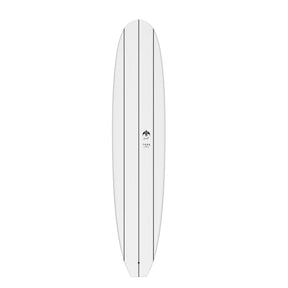 Torq TEC Delpero Classic Surfboard, weiß mit schwarzen Streifen, Draufsicht