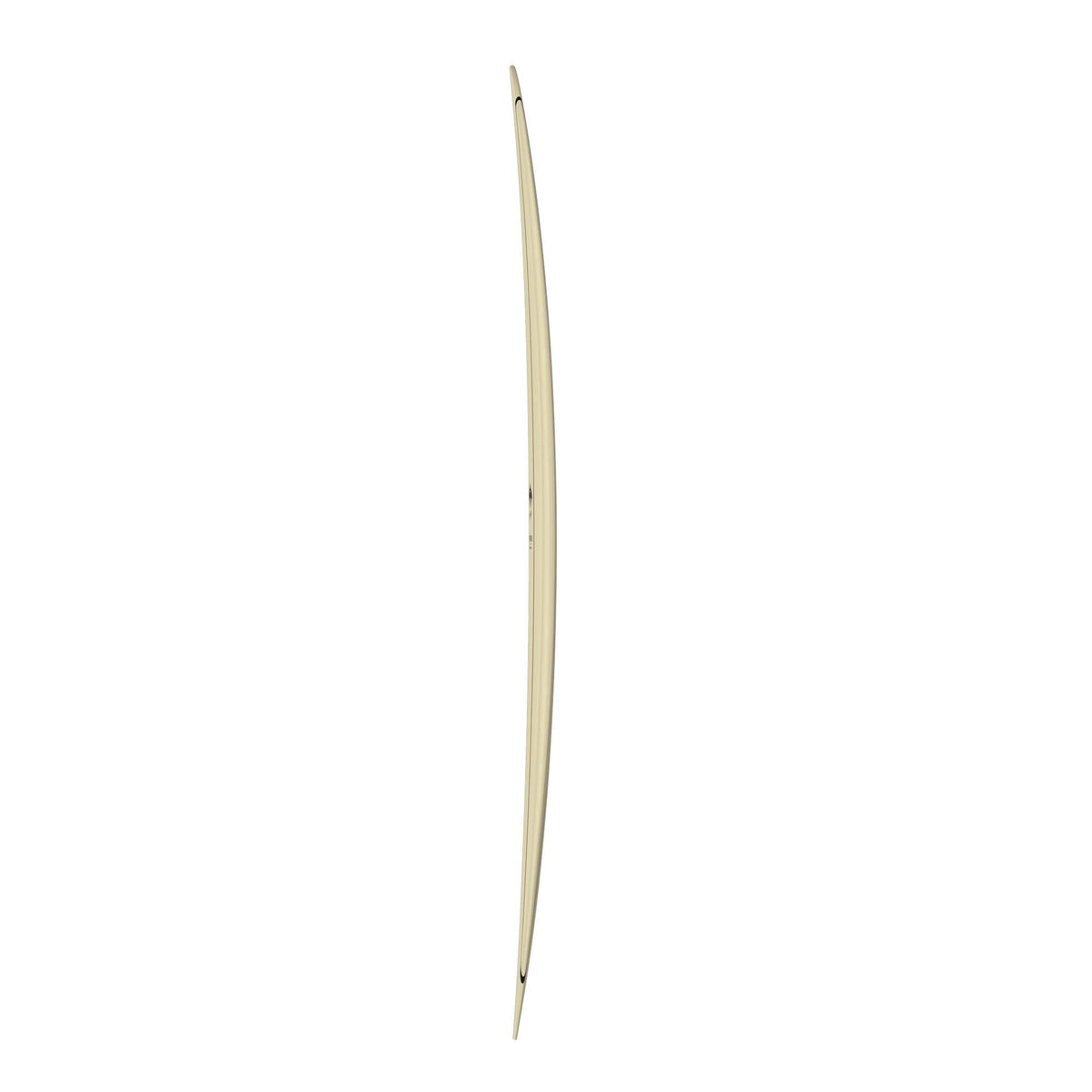 Torq TEC Delpero Classic Surfboard, creme-weiße Farbe, Seitenprofil-Ansicht