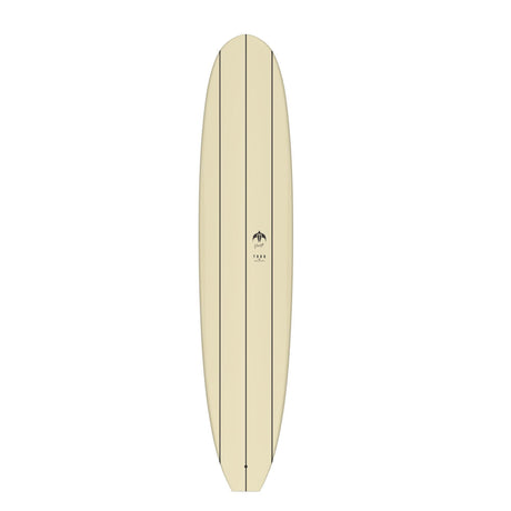 Torq TEC Delpero Classic Surfboard, Creme mit schwarzen Streifen, Draufsicht