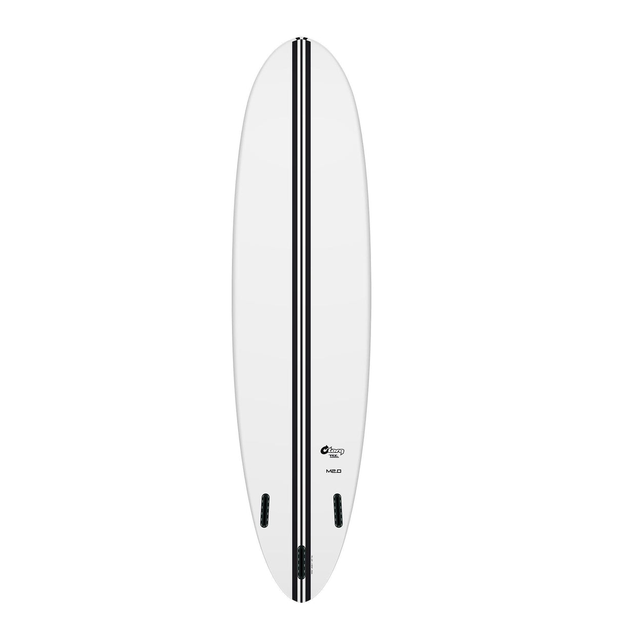 Torq TEC M2.0 Surfboard weiß mit schwarzem Mittelstreifen, Draufsicht