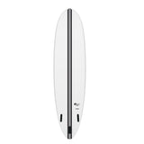 Torq TEC M2.0 Surfboard weiß mit schwarzem Mittelstreifen, Draufsicht