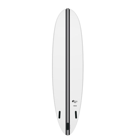 Torq TEC M2.0 Surfboard weiß mit schwarzem Mittelstreifen, Draufsicht