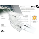Torq TEC M2.0 Surfboard weiß mit technischen Spezifikationen und Querschnitt-Diagramm