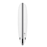 Torq TEC 24/7 Surfboard weiß mit schwarzem Mittelstreifen, Draufsicht auf weißem Hintergrund