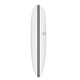 Torq TEC 24/7 Surfboard, weiß mit schwarzem Streifen, Draufsicht, modernes Surfboard-Design