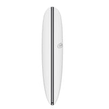 Torq TEC 24/7 Surfboard, weiß mit schwarzem Streifen, Draufsicht, modernes Surfboard-Design