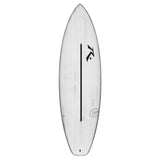 Rusty ACT SD Shortboard Surfboard weiß, Draufsicht mit schwarzem Mittelstreifen und Logo