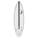 Rusty ACT SD Shortboard Surfboard weiß mit schwarzem Stripe, Draufsicht