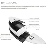 Rusty ACT Dwart Surfboard weiß-schwarz mit Fiberglass-Konstruktion und EPS-Core, Seitenansicht