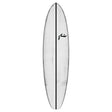 Rusty ACE Egg Not Quad Single Surfboard, weiß mit schwarzem Streifen, Draufsicht