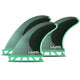 Futures F4 Blackstix Thruster Flossen Schwarz Mint Gestreift mit Honeycomb Base Ansicht von vorne