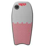 Sniper Pufferfish Bodyboard weiß-rosa mit geometrischem Muster, Draufsicht