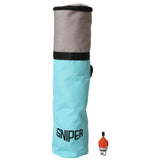 Sniper Pufferfish Bodyboard in Türkis und Grau mit Tragetasche und rotem Kugelfisch-Design, Frontansicht