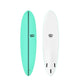 GO Softboard Surf Range in Mintgrün und Weiß, Vorder- und Rückansicht, Schaumstoff-Surfboard mit schwarzem Mittelstreifen