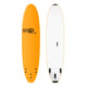 GO School Softboard gelb-weiß, Schaumstoff-Surfboard mit abgerundeter Form, Draufsicht und Unterseite