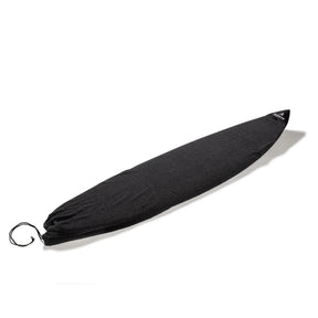 ROAM ECO Shortboard Surfboard Socke in Schwarz, Schutzhülle aus recyceltem Material mit Zugband, Frontansicht