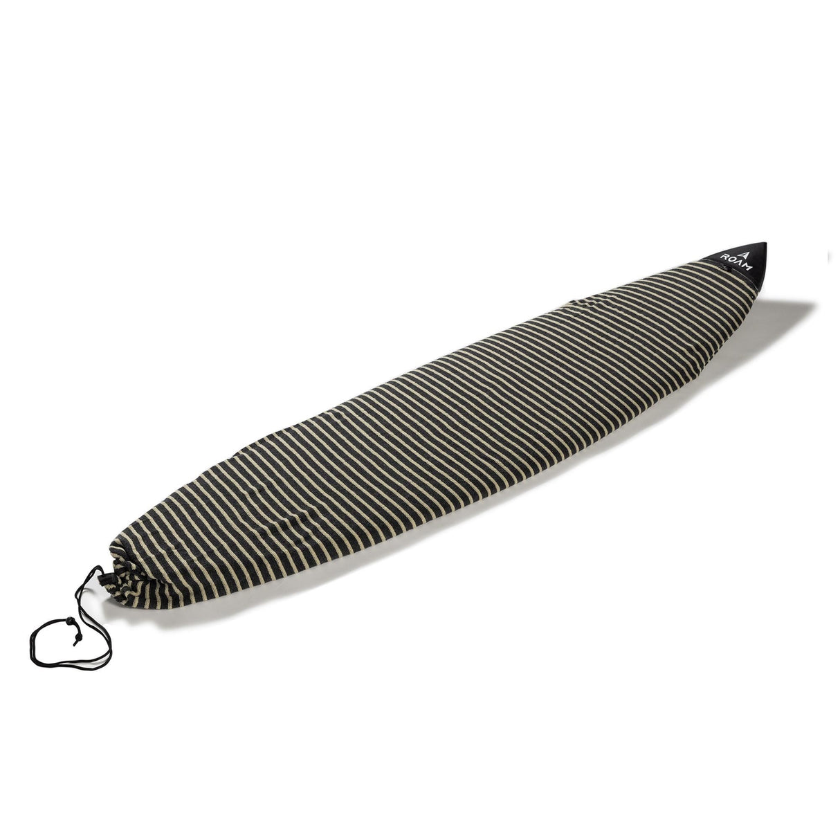 ROAM ECO Shortboard Surfboard Socke in Schwarz-Weiß mit feinen Rillen, Schutzüberzug mit Trageschlaufe