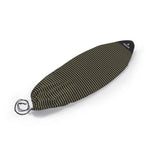 Roam ECO Skimboard Socke in Olive und Schwarz mit Streifenmuster und Transportschlaufe, Schrägansicht