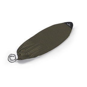 Roam ECO Skimboard Socke in Olive und Schwarz mit Streifenmuster und Transportschlaufe, Schrägansicht