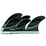 Futures Legacy Honeycomb 5-Fin Set in Schwarz und Mint mit Wabenmuster, Seitenansicht