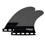 Futures Honeycomb Quad Rear Set, schwarze Flossen mit grauer Wabenkernstruktur, Seitenansicht