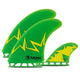 Futures Twin+1 Fin Set Glenn Pang Fiberglass grün gelb Blitzmuster Surfflossen Set