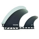 Futures Twin+1 Fin Set T1 Honeycomb, schwarz und hellblau, Surfflossen mit Honeycomb-Material, Draufsicht