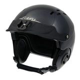 Gath Helm Schirm Peak Go Pro Ready in Schwarz, Seitenansicht mit abnehmbarem Schirm und GoPro-Halterung