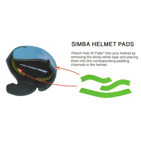 Simba Surf Helm Halo Fit Pads 9mm, grüne selbstklebende Polsterung für Helminnenseite