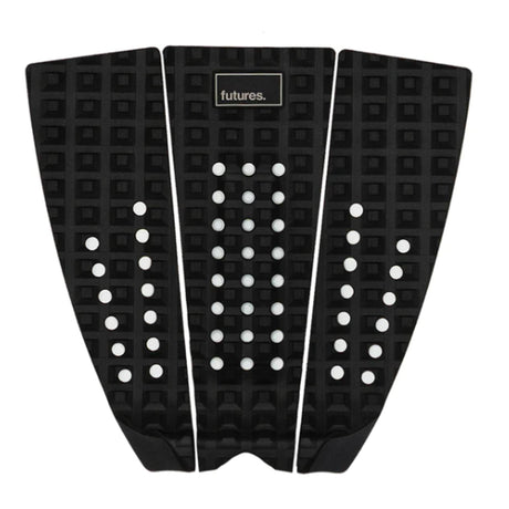 Futures Traction Pad Brewster Narrow in Schwarz mit weißen Noppen, Draufsicht, strukturierte Oberfläche