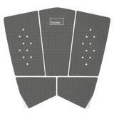 Futures Traction Pad Surfboard Footpad grau mit Noppen, fünfteiliges Set, Draufsicht