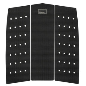 Futures Traction Landing Pad schwarzes Surfboard Footpad mit weißen Grip-Noppen, Draufsicht