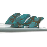 Futures Quad Thruster 5er Flossensatz Christenson Honeycomb, Türkis mit Muster, Seitenansicht