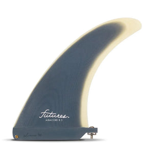 Futures Single Fin Albacore Flex Fiberglass, blau-weiß, Seitenansicht, Surfboard Finne