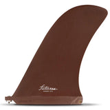 Futures Single Fin Rudder Fiberglass US, braun, Seitenansicht, Surffinne aus Fiberglas mit gebogenem Design