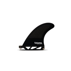 Futures Single Fin F6 Honeycomb US schwarze Surfboardflosse mit Honeycomb-Material, Seitenansicht
