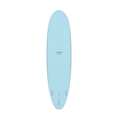 Torq TET V+ MOD Fun Surfboard hellblau, Draufsicht auf das komplette Board mit Finnen