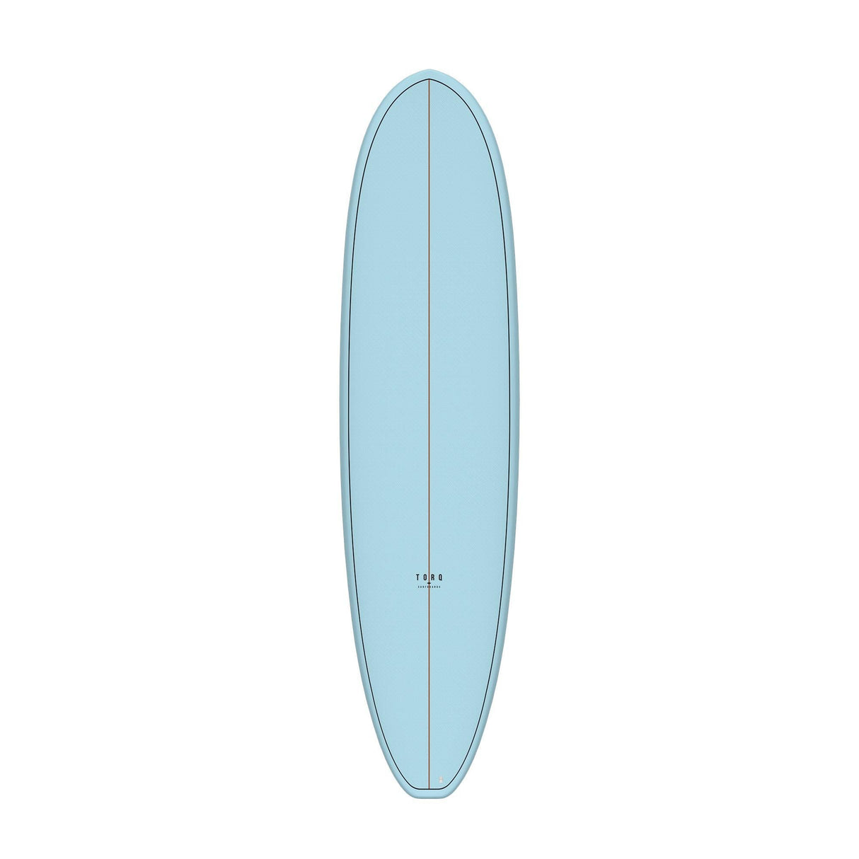 Torq TET V+ MOD Fun Surfboard hellblau, Draufsicht auf vollständiges Board mit Centerline