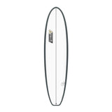 Channel Islands X-lite Chancho Surfboard weiß mit grauem Rail, Draufsicht