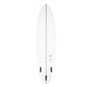 Torq TEC Delpero Twin Surfboard in Weiß, Draufsicht, mit schwarzen Finnen und Centerline-Design