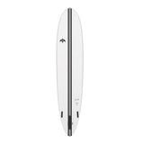 Torq TEC Delpero Pro Wide Surfboard, weiß mit schwarzem Mittelstreifen, Draufsicht