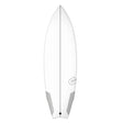 Torq TEC RVR River Surfboard weiß mit strukturierten Finnen, Draufsicht