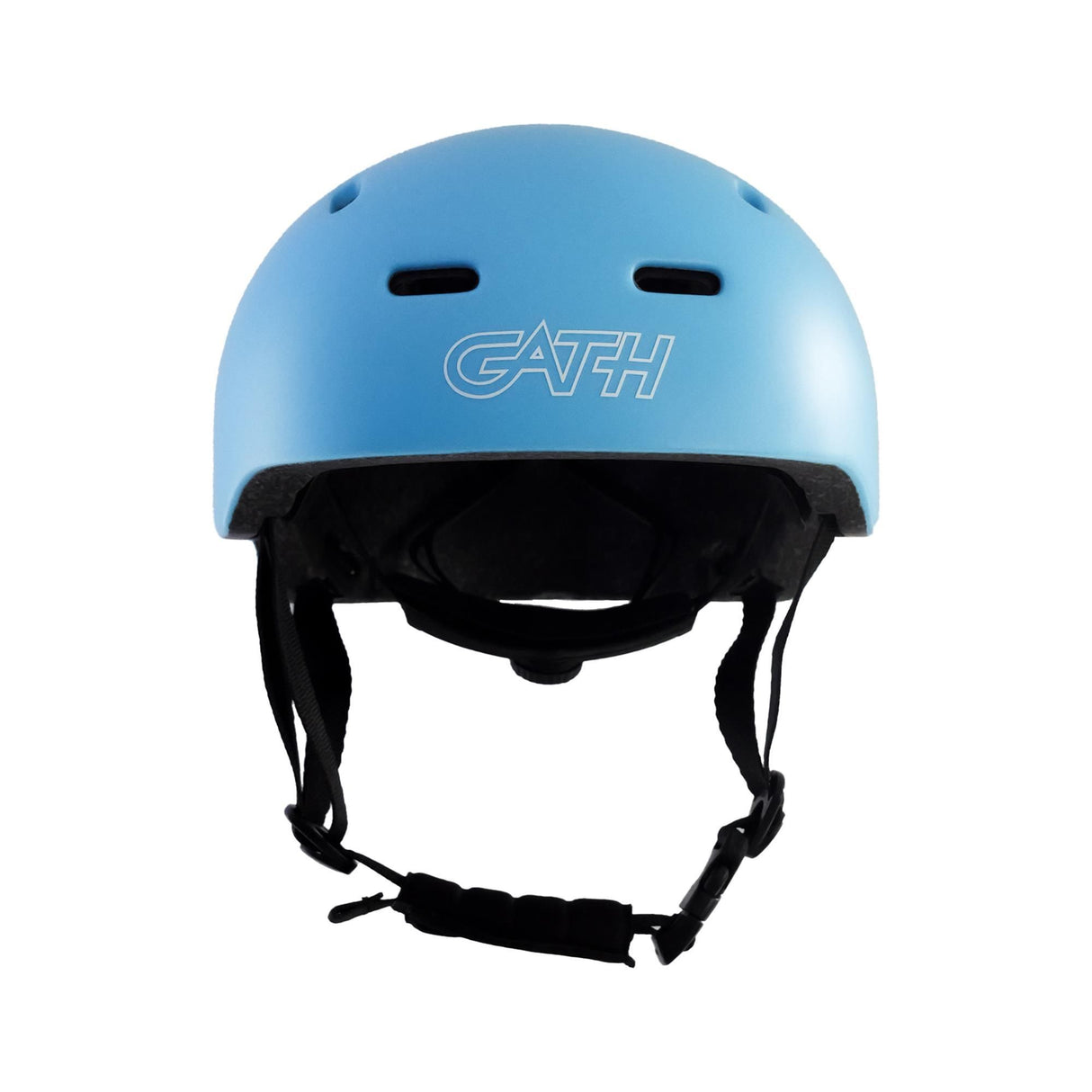 Gath Multisports Helm RGM in Blau mit schwarzen Riemen, Frontansicht