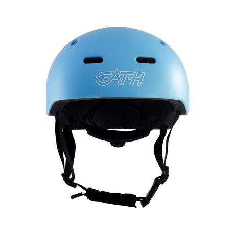 Gath Multisports Helm RGM in Blau mit schwarzen Riemen, Frontansicht