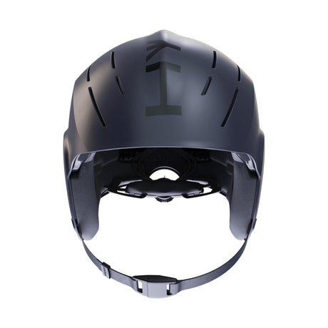 HYDA Coanda Fusion Wassersport Helm in Dunkelblau, Frontalansicht, mit Belüftungsöffnungen und Kinnriemen