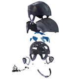 HYDA Coanda Fusion Wassersport Helm schwarz, Einzelteile und Zubehör in Explosionsdarstellung, zerlegter Aufbau