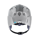 HYDA Coanda Fusion Wassersport Helm in Weiß-Grau, Frontalansicht mit Belüftungsöffnungen und Kinnriemen